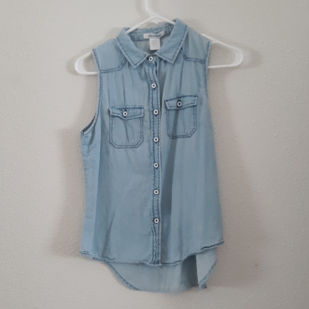 Blue Button Down Top